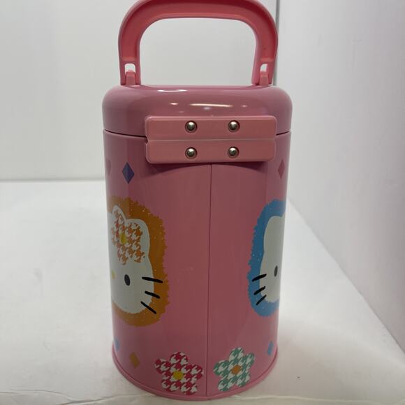 HTF Vintage 1997 Pink Sanrio Character Town Tin Storage Can - Picture 5 of 11